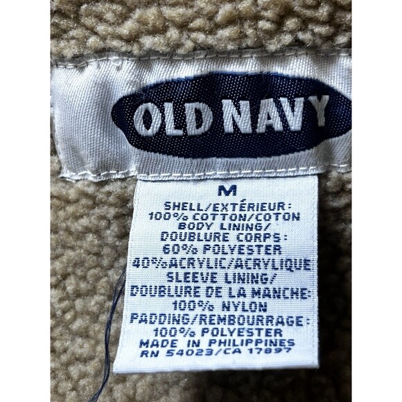 Vtg Old Navy Womens Trucker Blue Denim Jean Jacket Sherpa Lined M Y2K 2002 - Picture 8 of 10